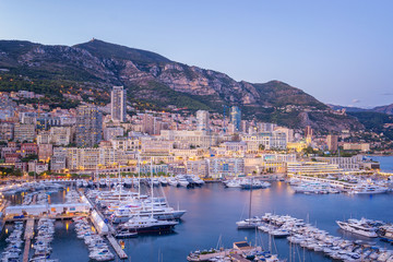 Monaco Panoramic View at Dusk