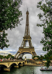 Tour Eiffel on a gloomy day. Paris, France