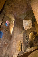 Perugia, Italy - Underground tunnels and chambers of the XVI century Rocca Paolina stone fortress in Perugia historic quarter