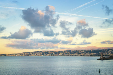 Sunrise and Cityscape of Nice, France