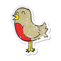 distressed sticker of a cartoon bird