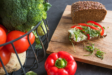 Healthy nutrition with vegetables