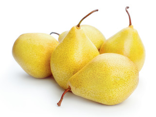 ripe pears isolated on white background