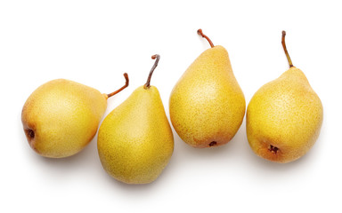 ripe pears isolated on white background