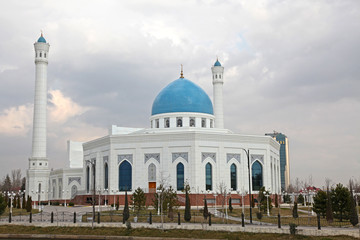 White mosque in Tashkent in Uzbekistan	