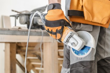 Worker with Circular Saw