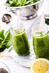 Green spinach and pineapple smoothie