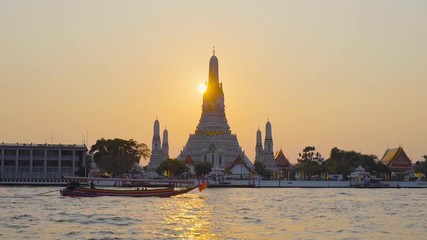 Wat Arun Temple at sunset in bangkok Thailand. Wat Arun is a Buddhist temple in Bangkok Yai district of Bangkok, Thailand, Wat Arun is among the best known of Thailand's landmarks