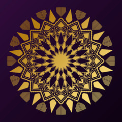 Golden mandala badge