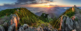 Mountain valley during sunrise. Natural summer landscape in Slovakia