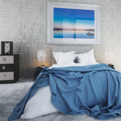 Bedroom with Sea View by Daylight (focused) - 3d visualization