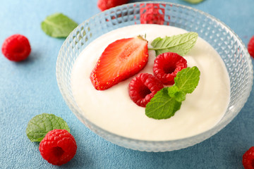 bowl of yogurt and fruit