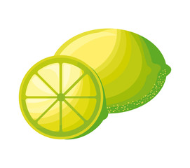 fresh lemons fruits isolated icon