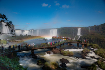 View of the Waterfall of Iguaçu fall in long exposure