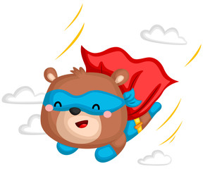 a vector of a bear in a superhero costume