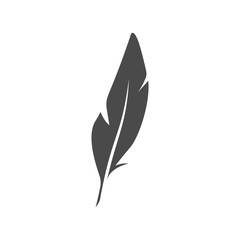 Feather symbol isolated on white background.