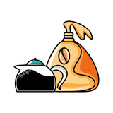 bag of coffee with teapot
