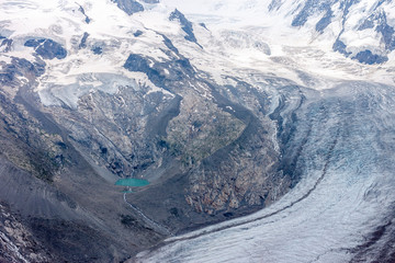 summer landscape with permanent glaciers Swizerland Alps