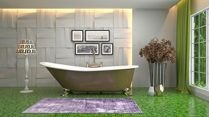 Bathroom interior. 3D illustration