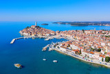 Rovinj Old Town, Istria, Croatia, aerial view