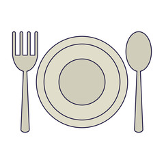 Restaurant dish and cutlery symbol