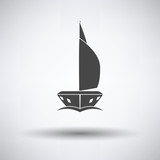 Sail yacht icon front view