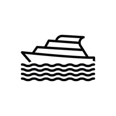 Black line icon for yacht cruise 