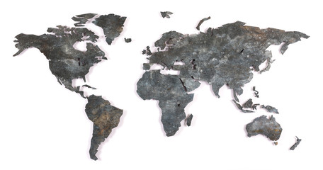 Roughly outlined world map - Metal