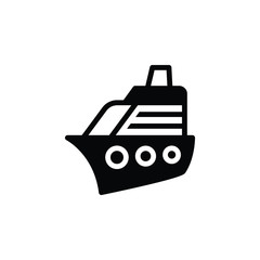 Black solid icon for yacht cruise