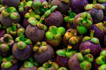 Healthy fruits red mangosteen background