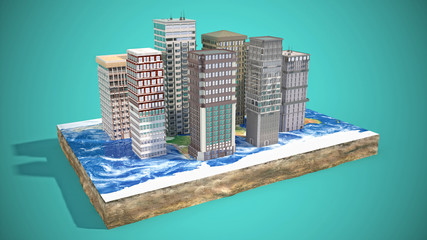 Modern city concept. 3d illustration