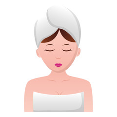 woman with towel spa