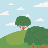 trees forest field