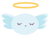 Cartoon blue angel vector illustartion on white background