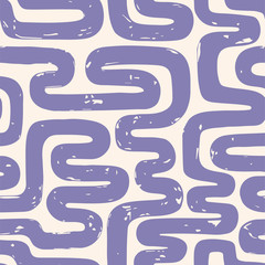 Abstract hand drawn pattern with paintbrush endless line
