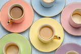 pastel coffee cups abstract