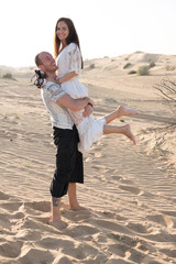 young couple in the desert