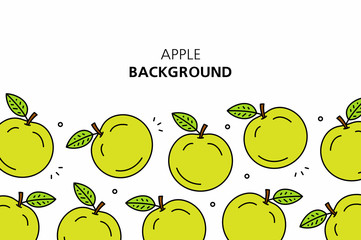 Apple background. isolated on white background