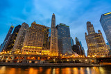 Chicago Skylines along Chicago River