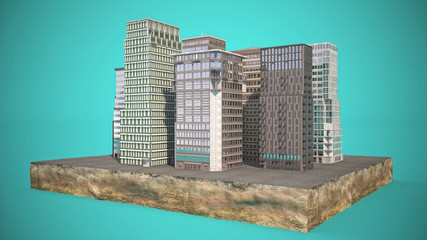Modern city concept. 3d illustration