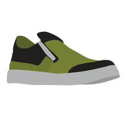 green men's shoes, isolated, vector