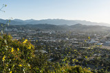 View of downtown Glendale and the San Gabriel Mountains from Griffith Park in Los Angeles County, California.