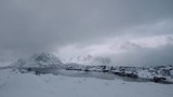 sea and mountains in winter, time lapse
