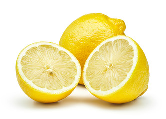 fresh lemons isolated on white background