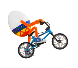Easter egg on a miniature bike