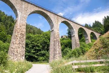 the Ravenna Bridge railway viaduct on the Höllental Railway line in the Black Forest, in Breitnau, Breisgau-Hochschwarzwald, Baden-Württemberg, Germany