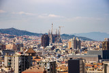 Urban skyline of Barcelona with the Sagrada Familia