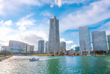 Yokohama city skyline at sunset