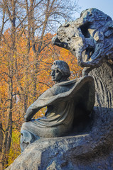 Polish composer Frederic Chopin monument in Royal Baths Park in Warsaw, capital of Poland