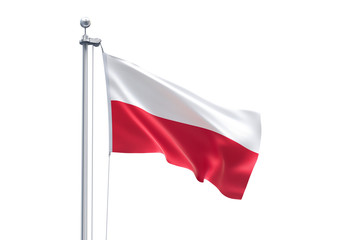 3D Rendering of Poland Flag is Waving in the Sky - 3d illustration